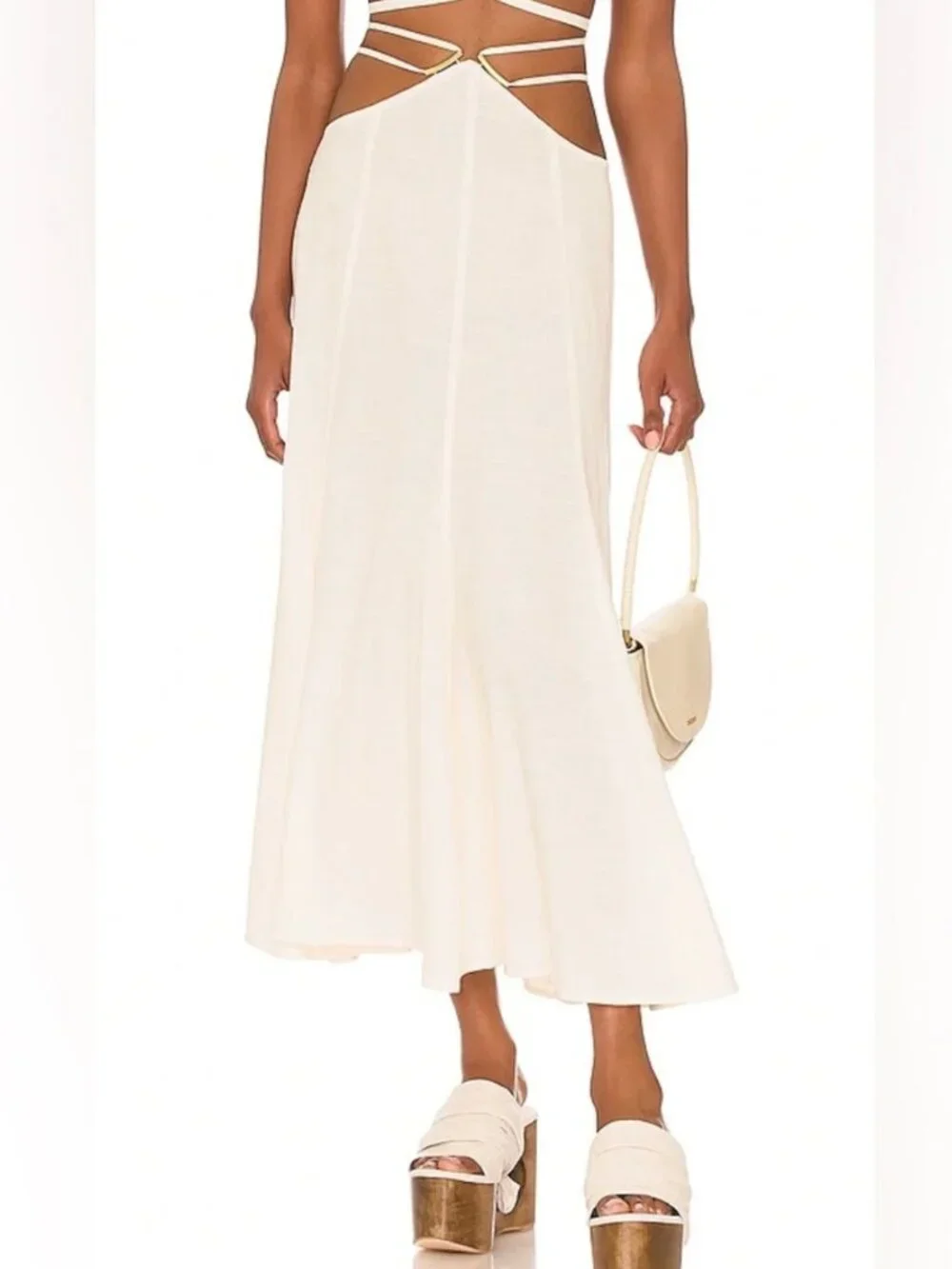 Cult Gaia Cream Tan Skirt & Top Set - Picture 3 of 7